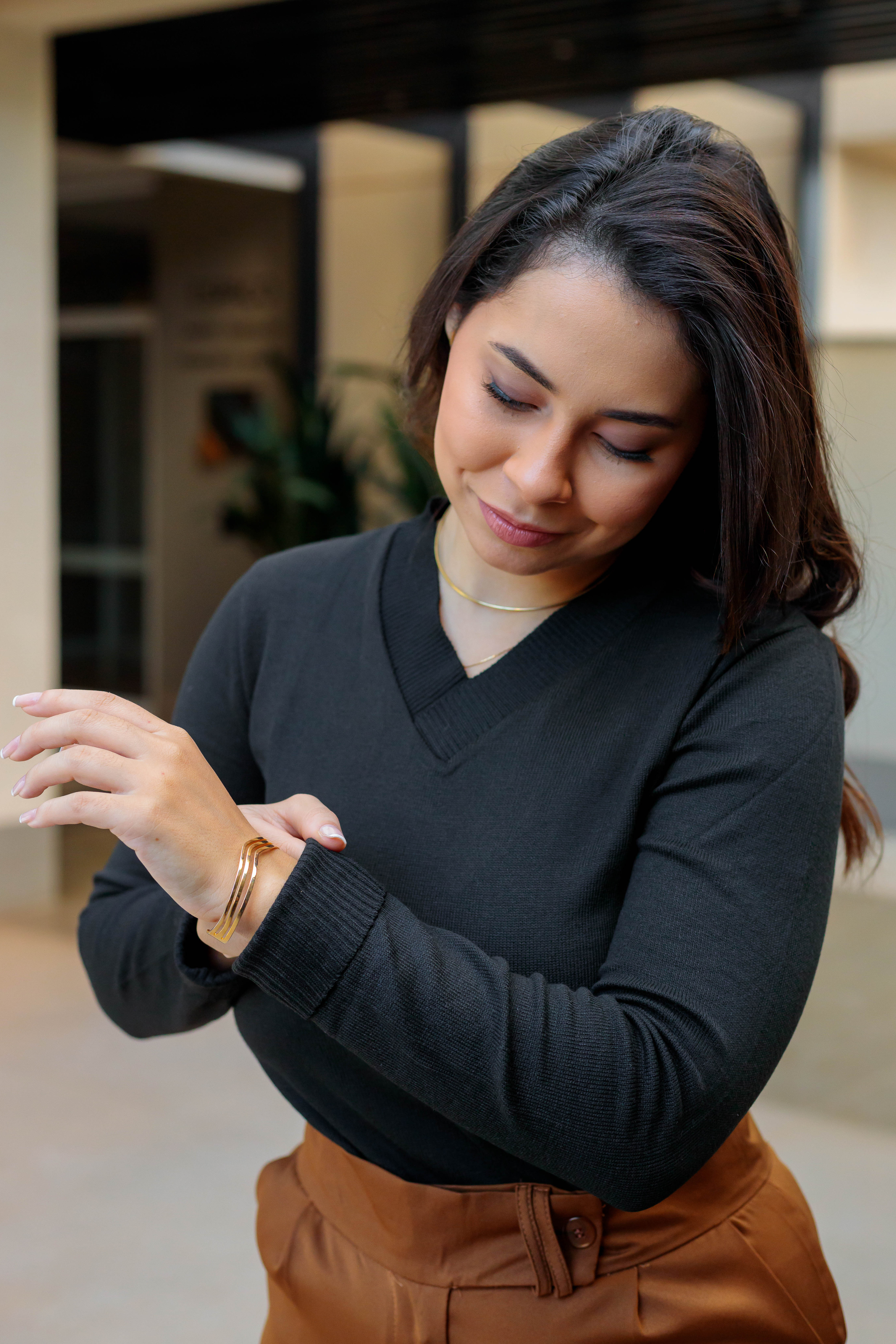Blusa Manga Longa Tricot Decote Transpassado Noemi Preto