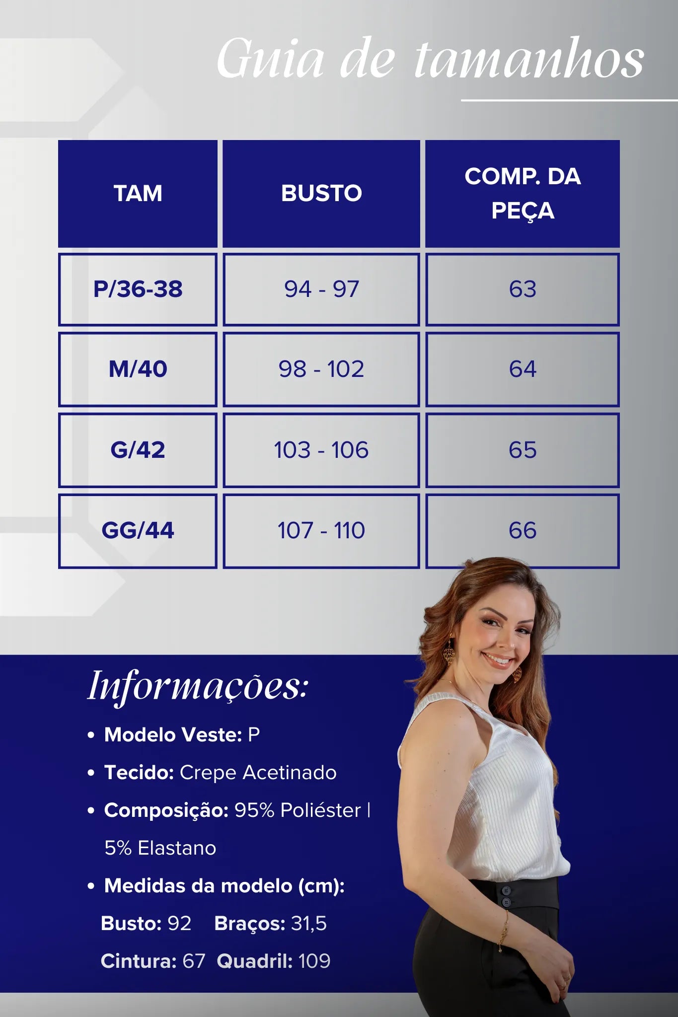 Blusa Regata Detalhe Alça Botão Crepe Acetinado Jade Branca