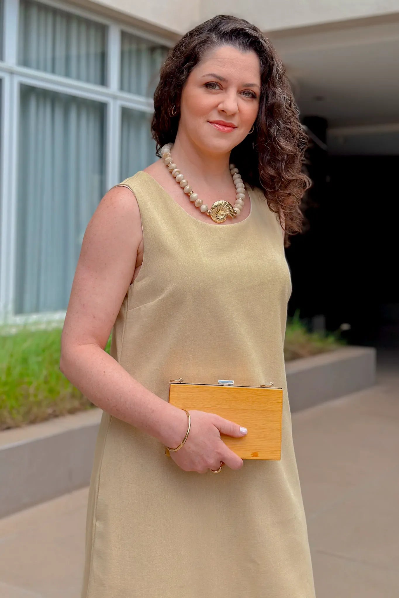 Vestido Midi Detalhe Bolso Elisa Amarelo