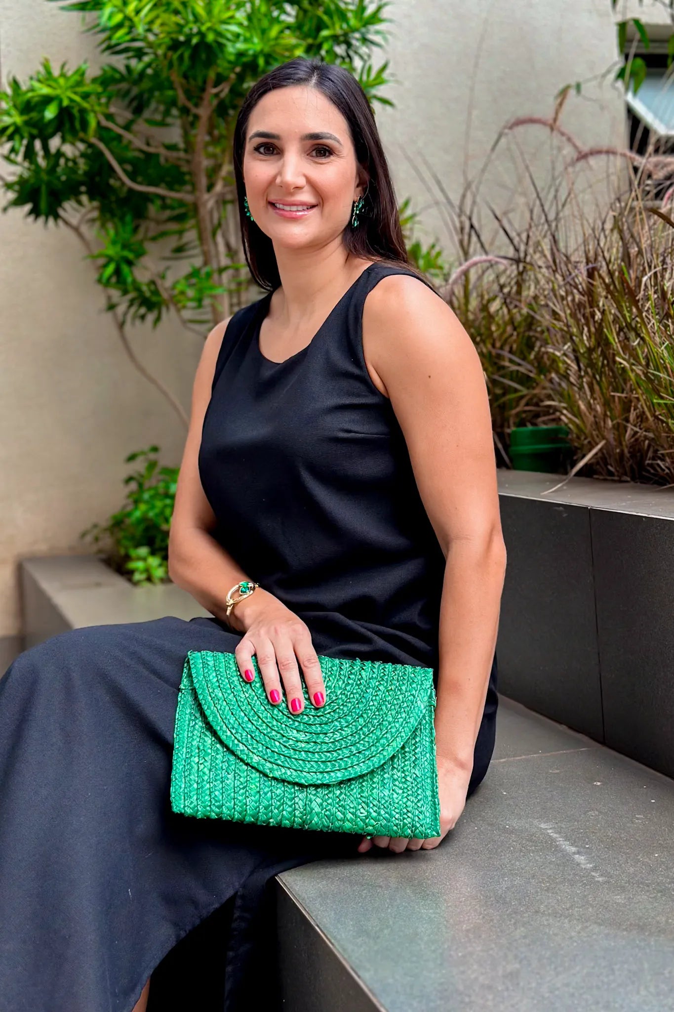 Vestido Midi Detalhe Bolso Elisa Preto