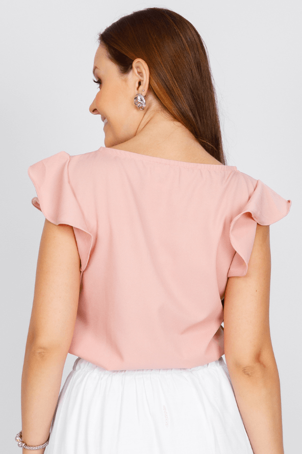 Blusa Textura Detalhe Manga Ester Rose