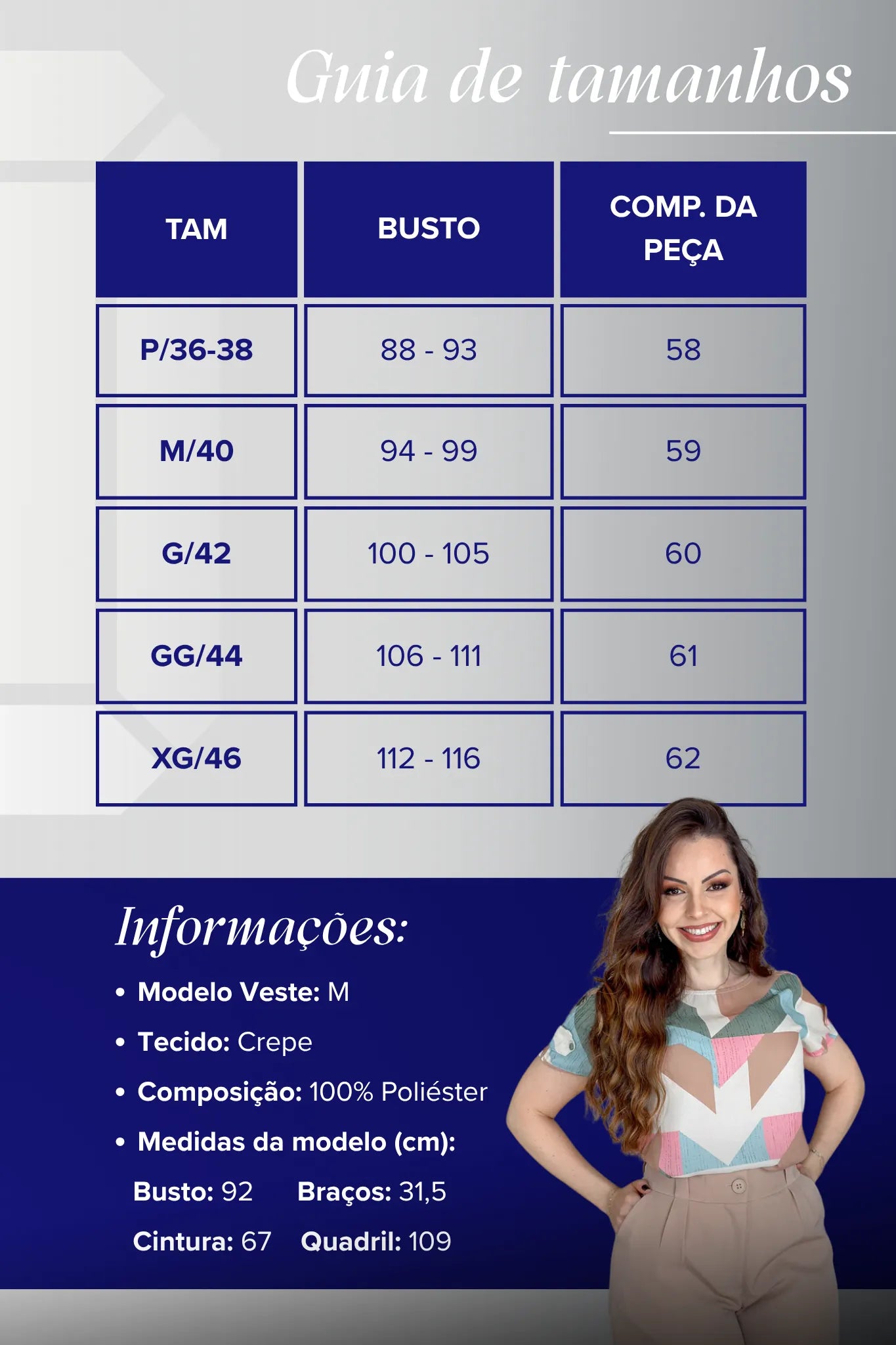 Blusa Manga Curta Estampa Geométrica Giulia Bege