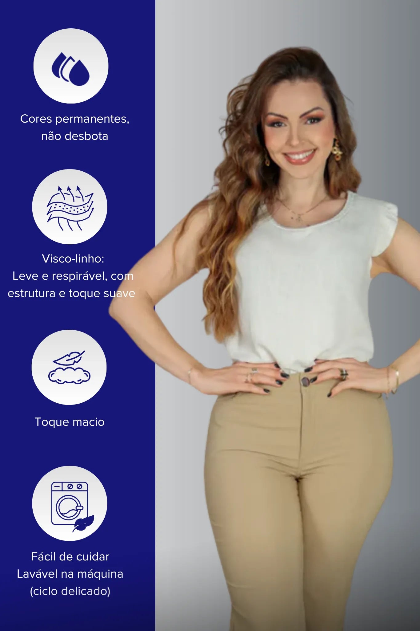 Blusa Detalhe Gola Trançada Em Visco-linho Laura Off White