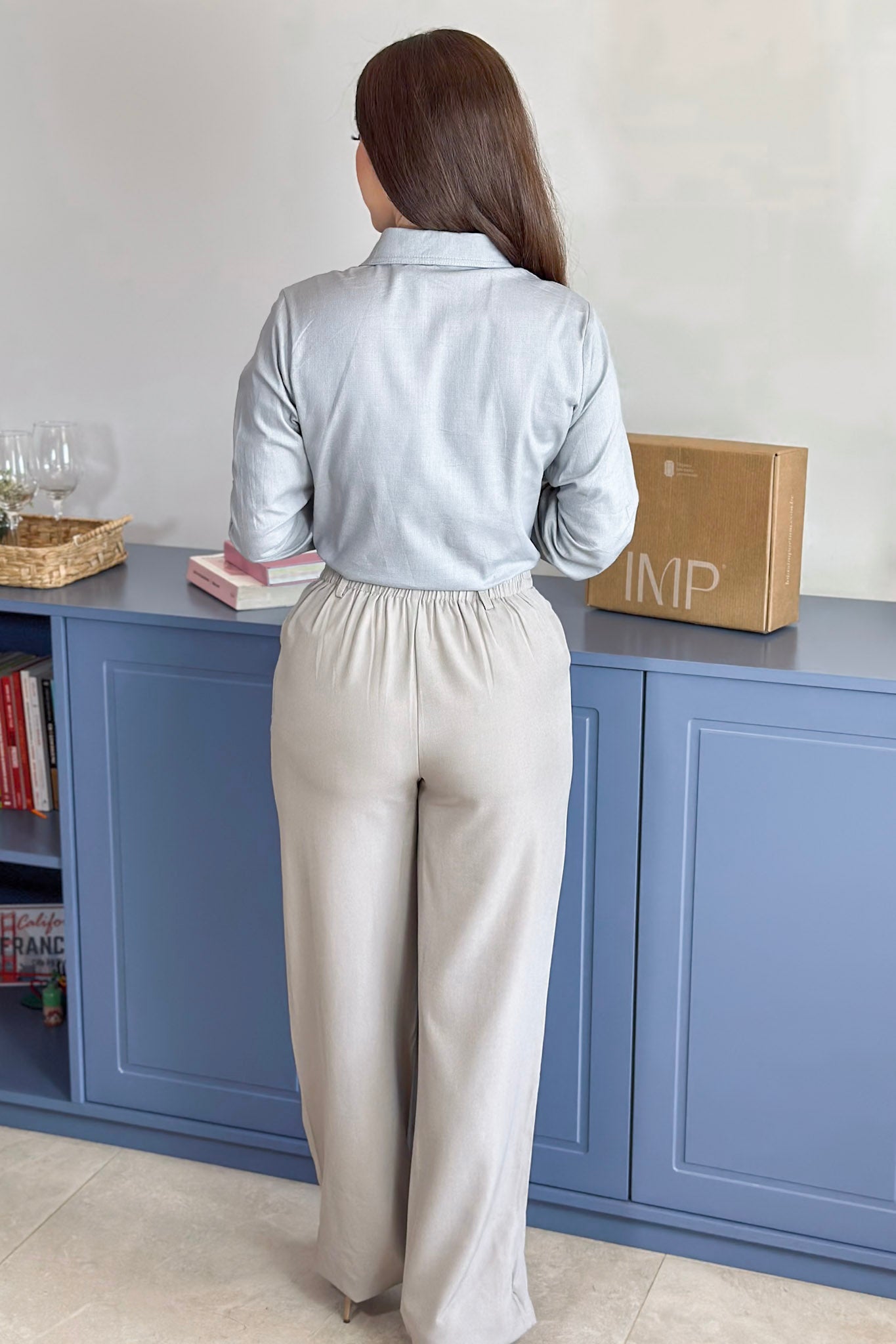 Camisa Manga Longa Cotton Premium Marisa Cinza