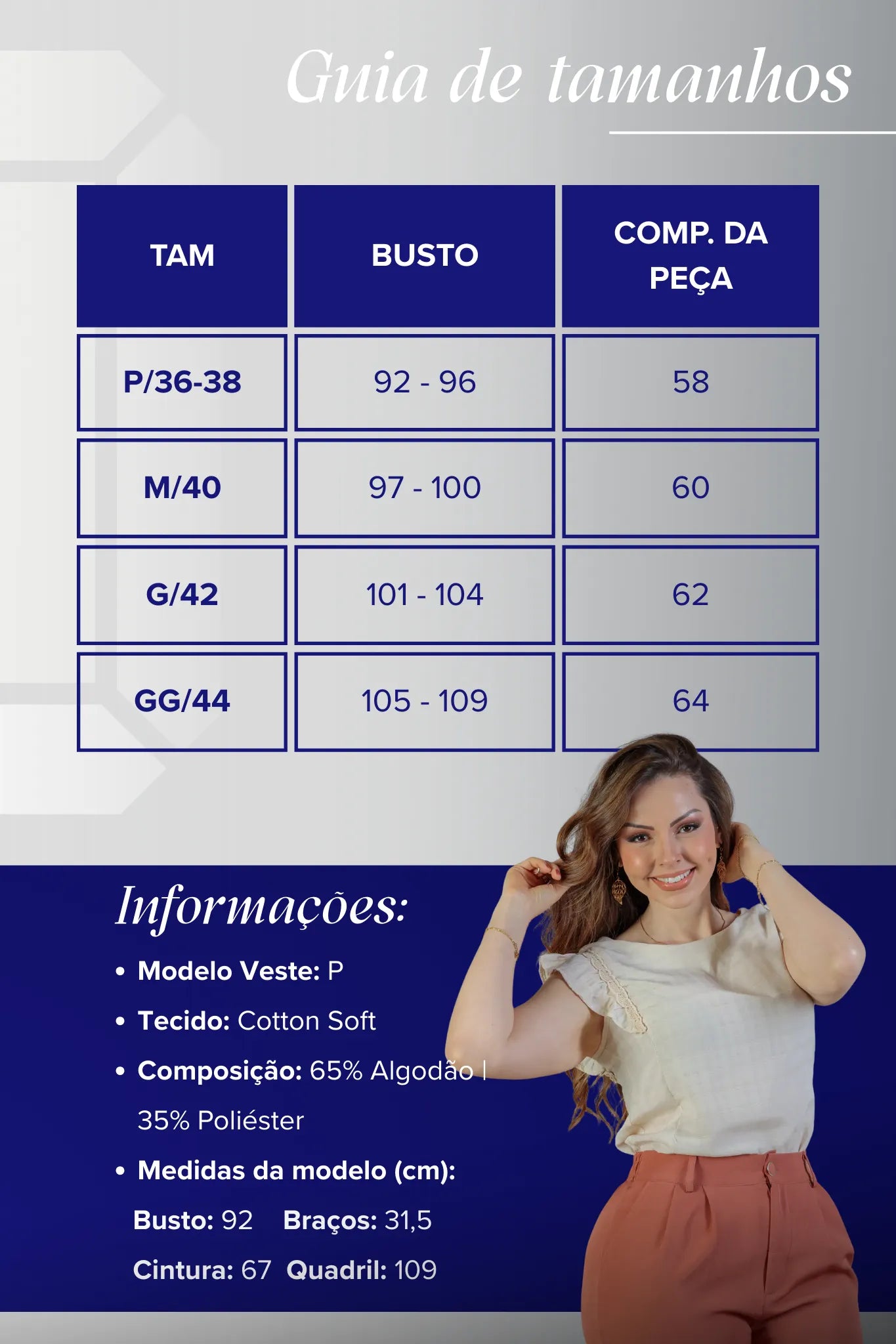 Blusa Detalhe Bordado Manga Soft Cotton Selena Bege