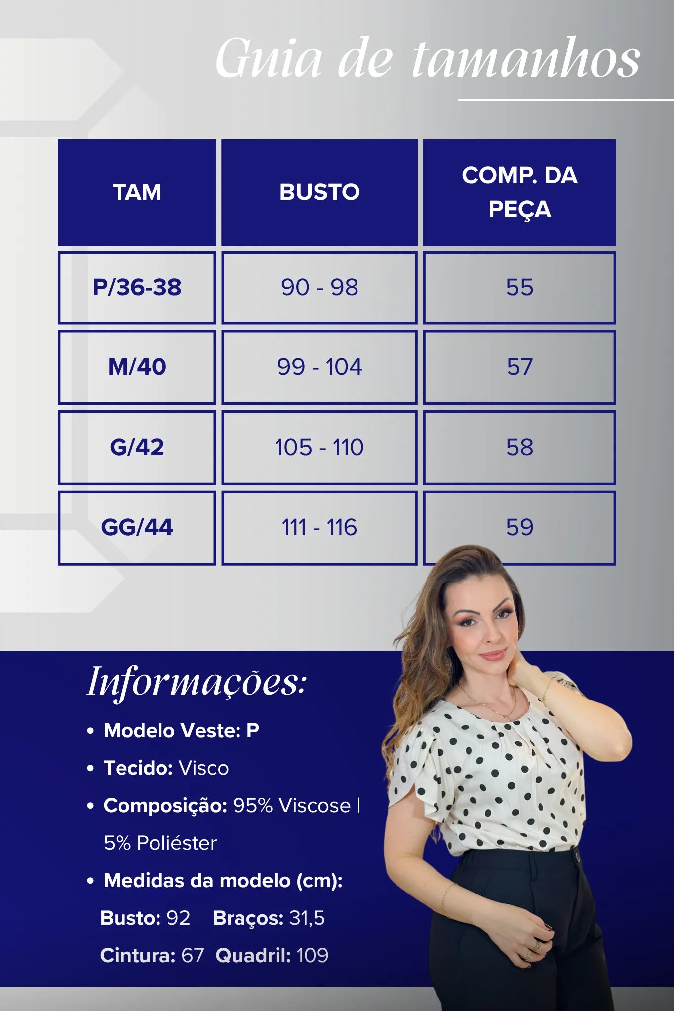 Blusa Manga Curta Visco Transpassada Bela Estampada Poá Preta