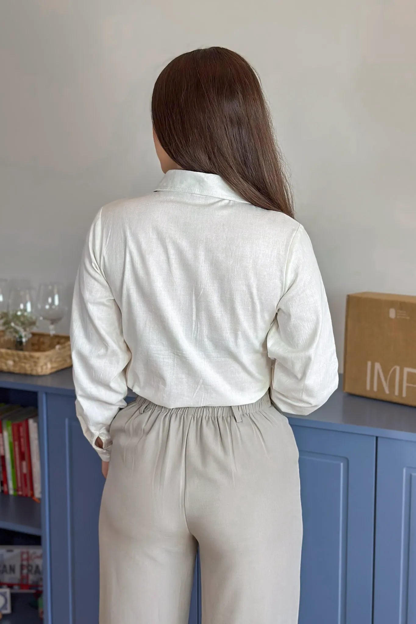 Camisa Manga Longa Marisa Cotton Premium Off White