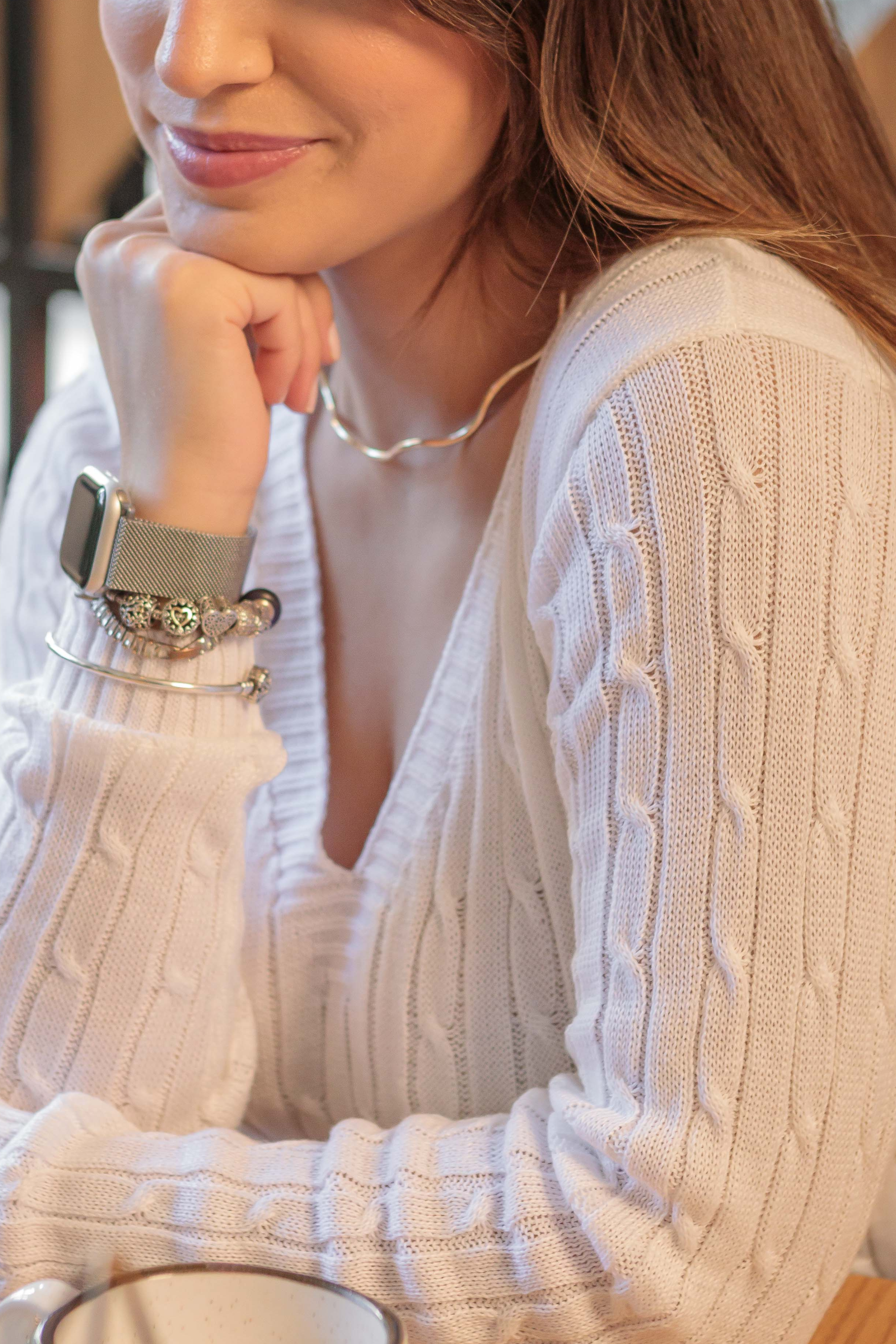 Blusa Manga Longa Tricot Detalhe Texturas Eva Branco