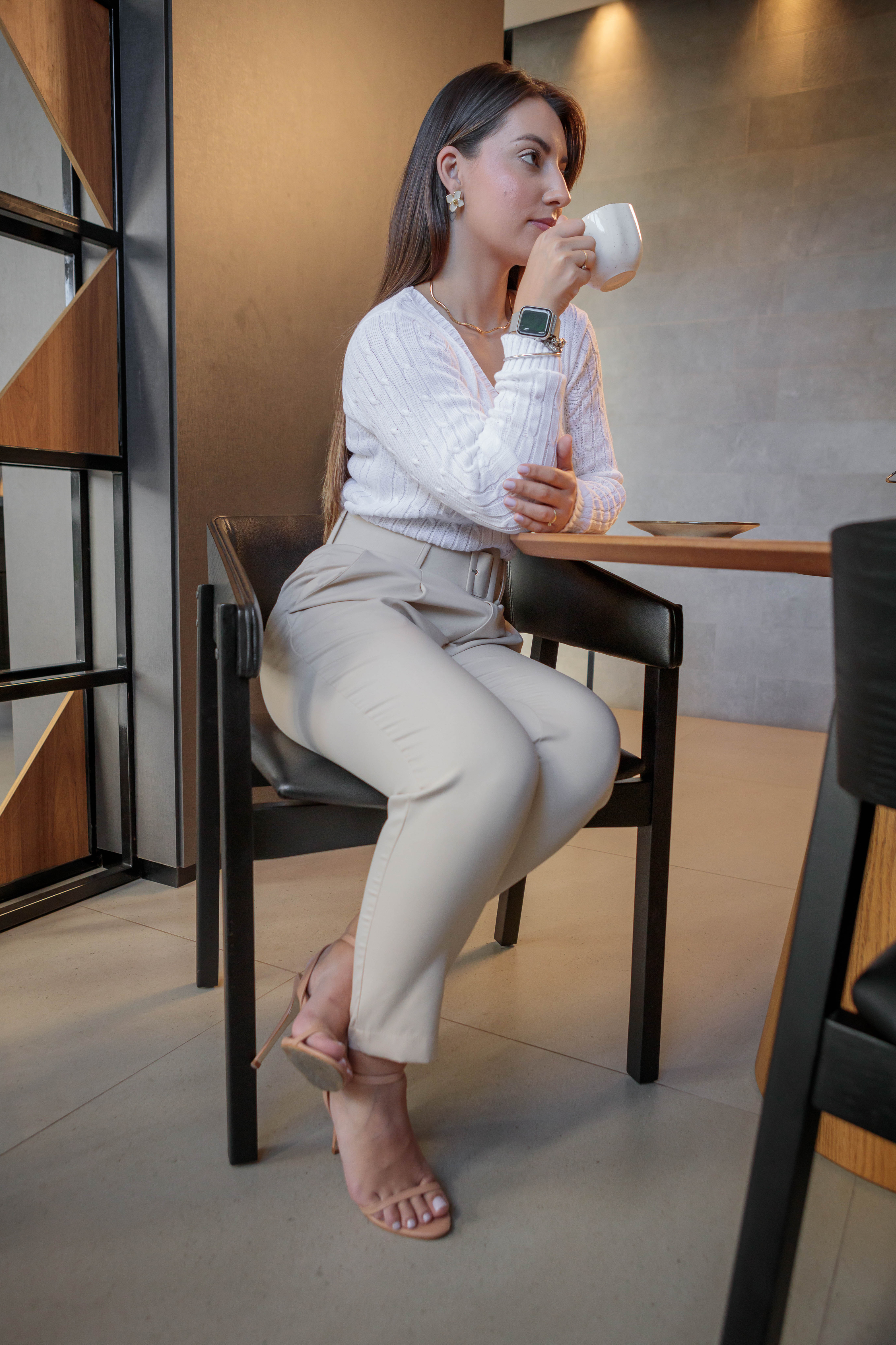 Blusa Manga Longa Tricot Detalhe Texturas Eva Branco