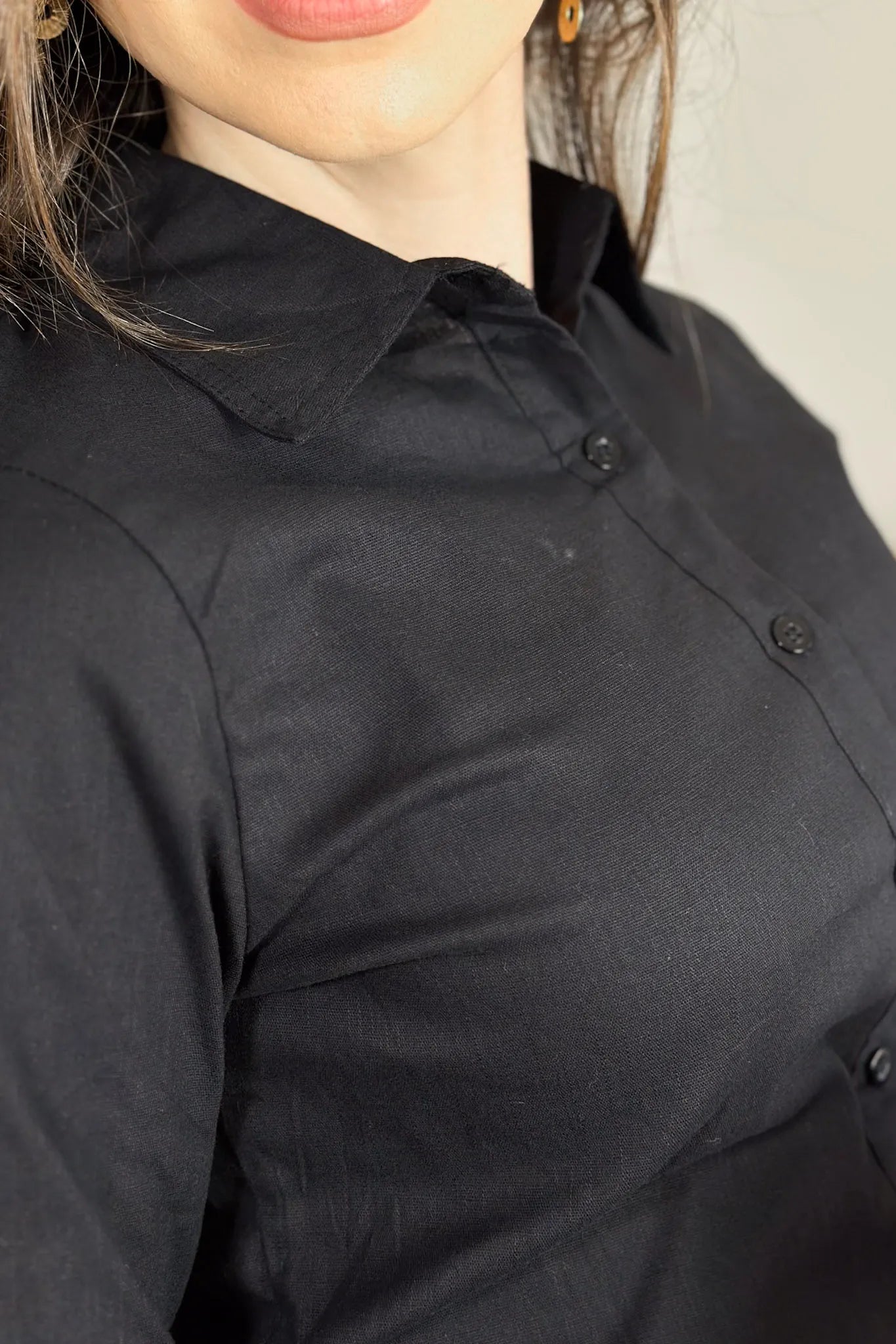 Camisa Manga Longa Cotton Premium Marisa Preta