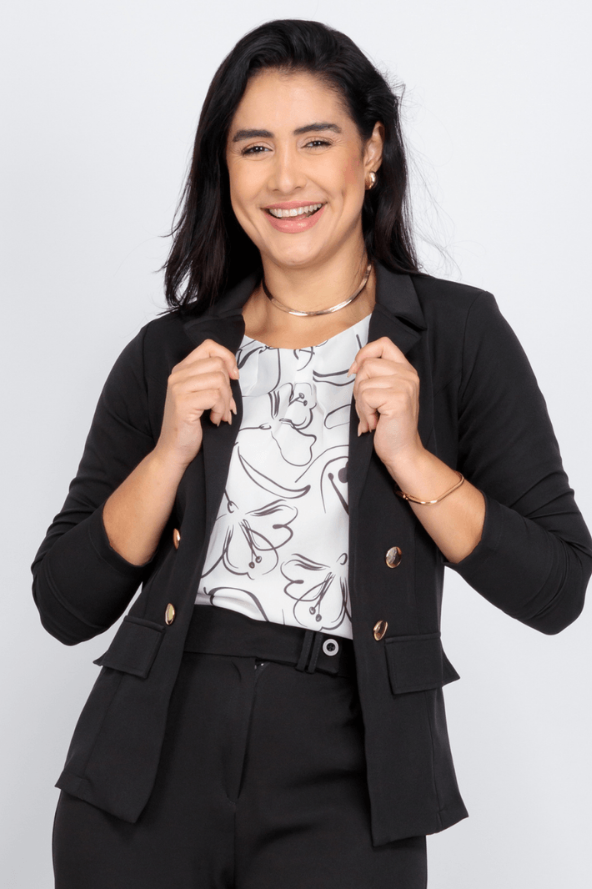 Blazer Detalhe Botão Leticia Preto