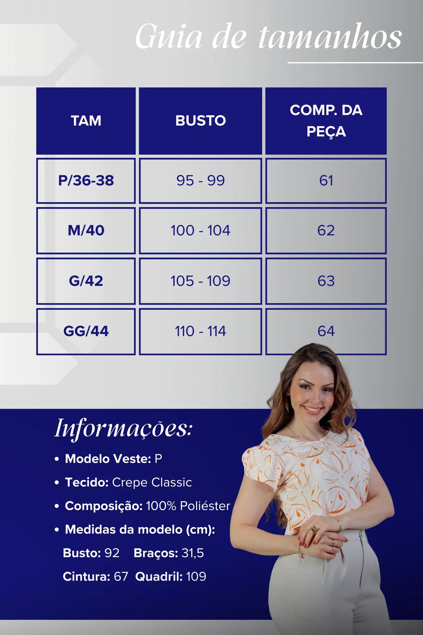 Blusa Manga Curta Transpassada Crepe Classic Celina Estampada Laranja