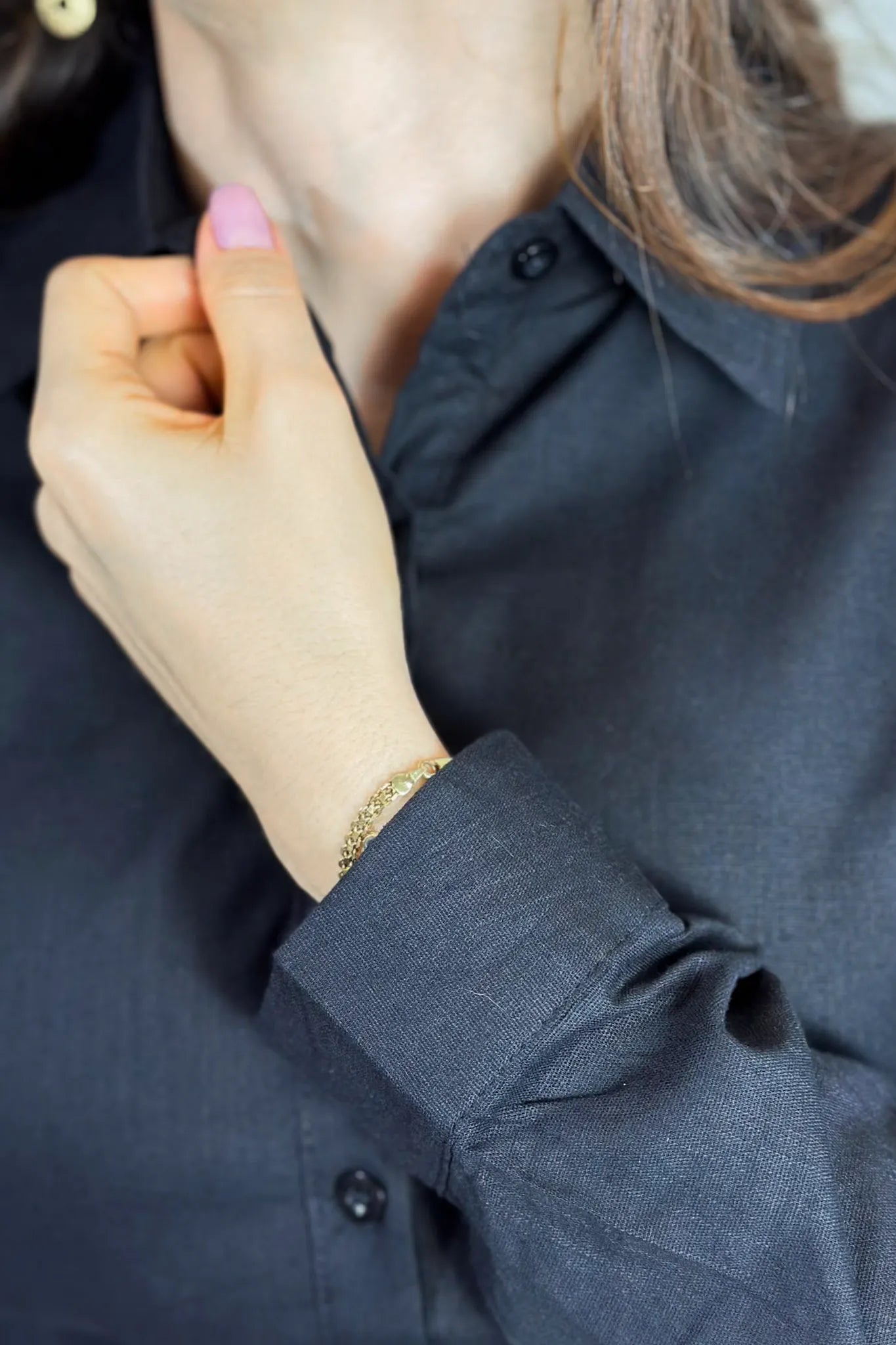 Camisa Manga Longa Cotton Premium Marisa Preta