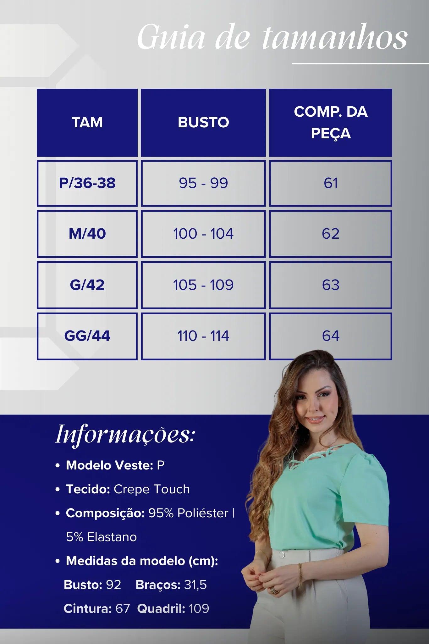 Blusa Manga Curta Detalhe Decote Crepe Classic Carolina Ciano