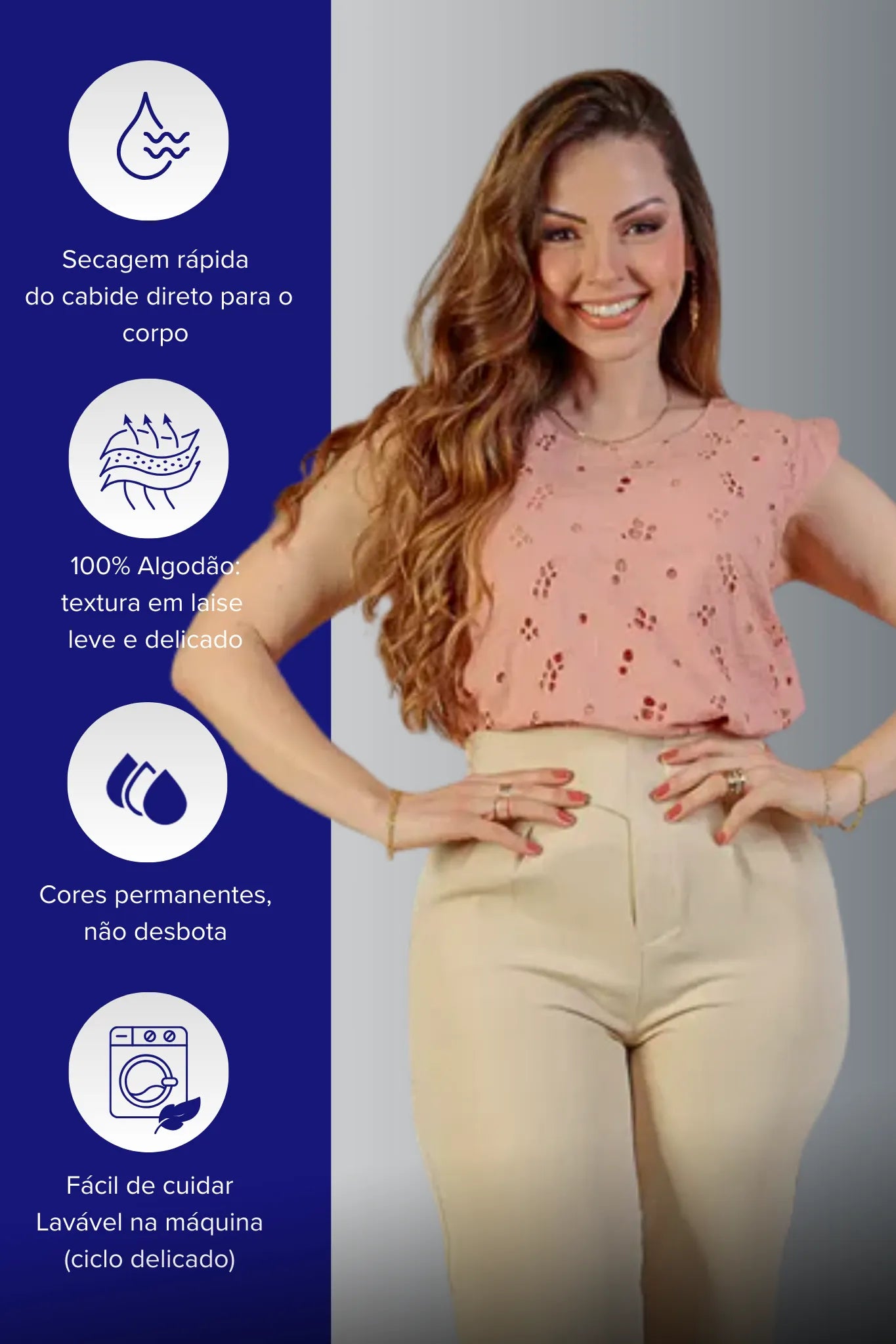 Blusa Regata Em Algodão Textura Bordada Laise Suzy Rose