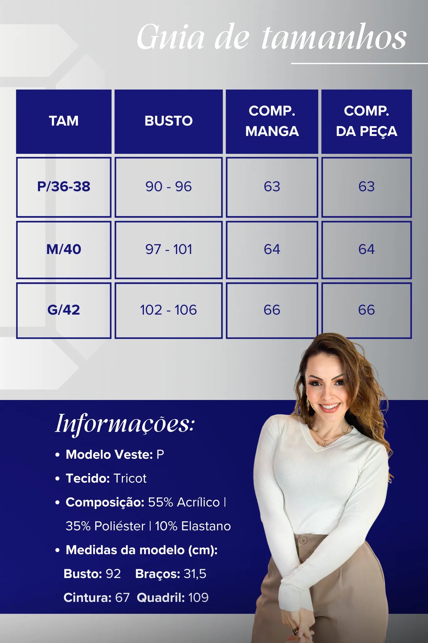 Blusa Manga Longa Em Tricot Luma Branco
