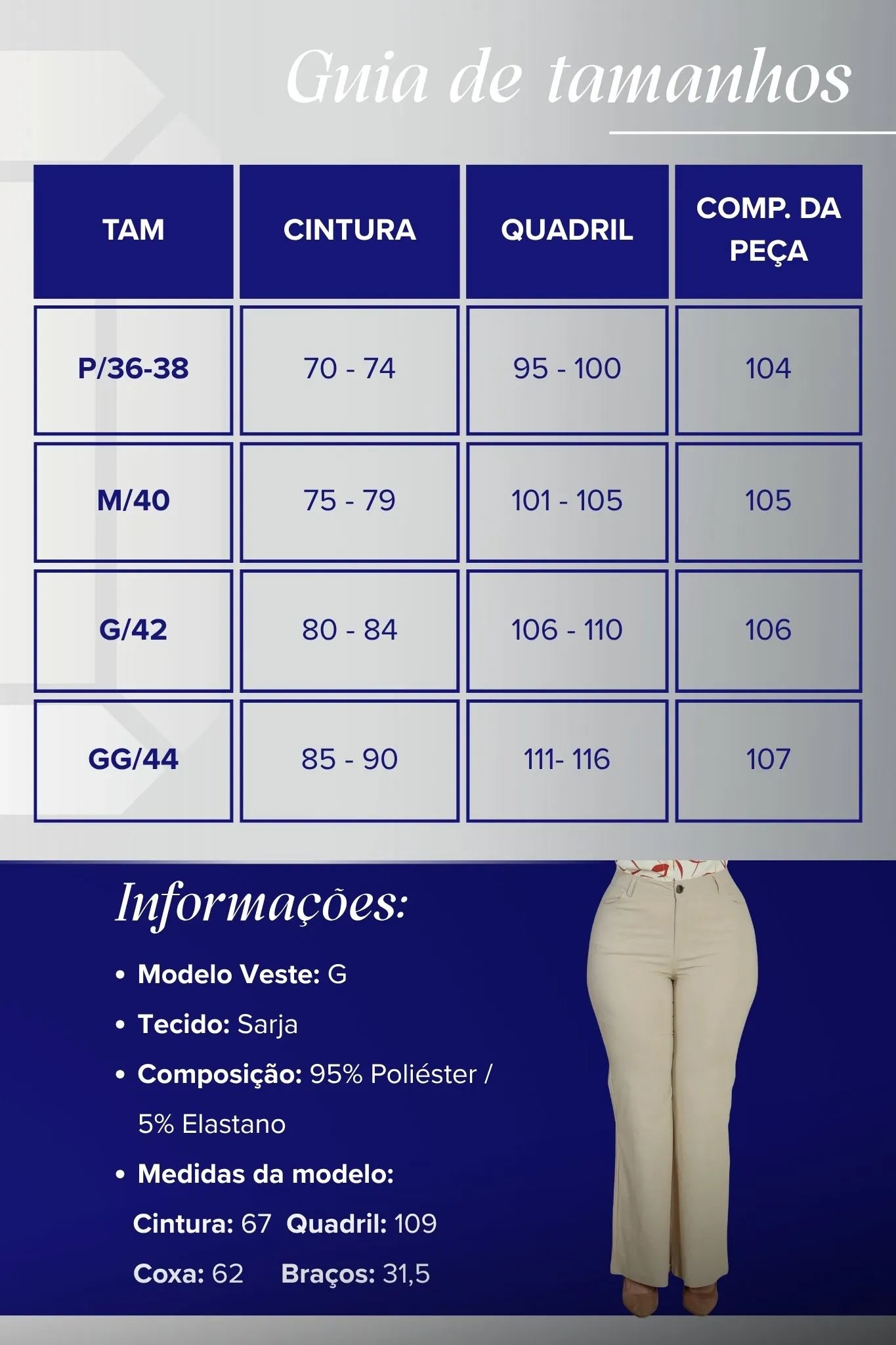 Calça Flare Em Sarja Letícia Creme