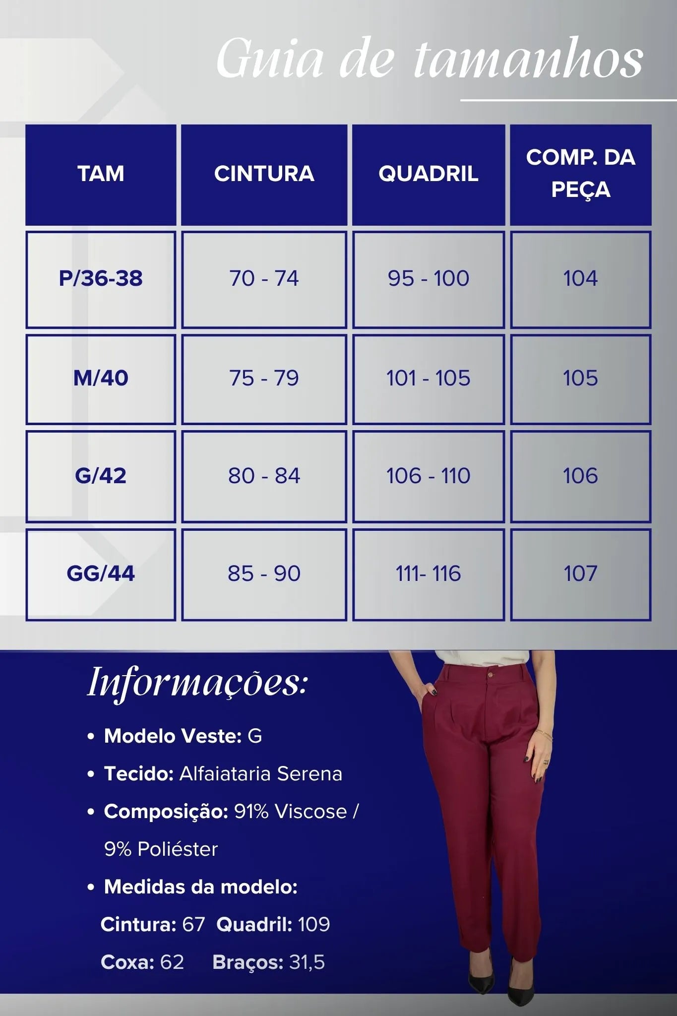 Calça Corte Reto Alfaiataria Serena Laísa Marsala