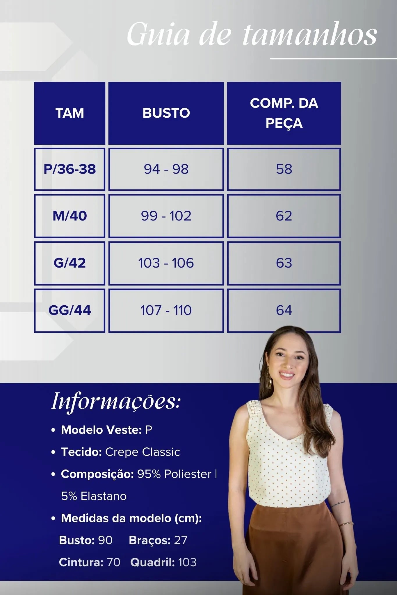 Blusa Regata Detalhe Alça Estampada Poá Crepe Classic Isabel Creme