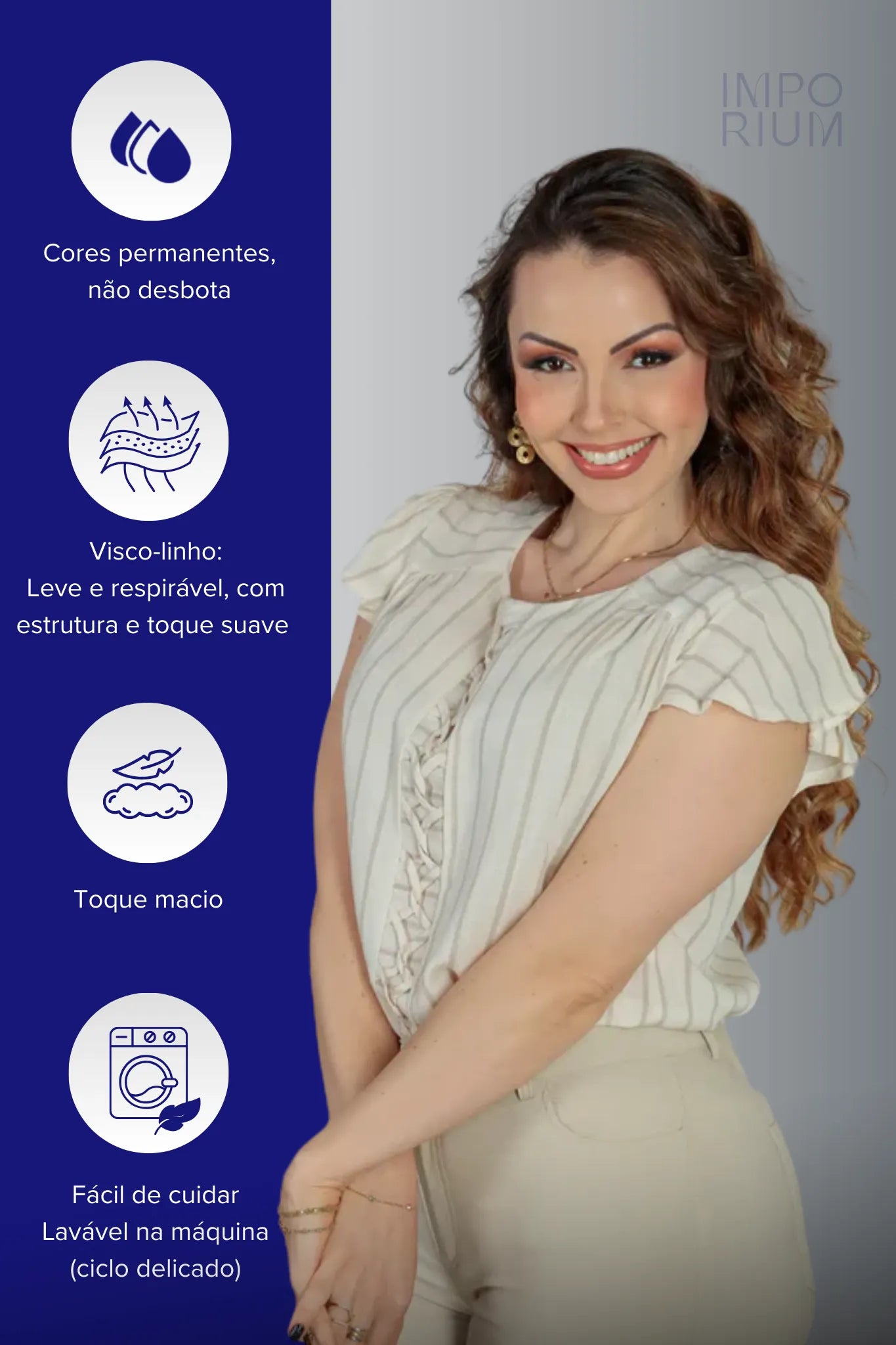 Blusa Babados Manga Detalhe Trançado Em Visco-linho Jenifer Bege