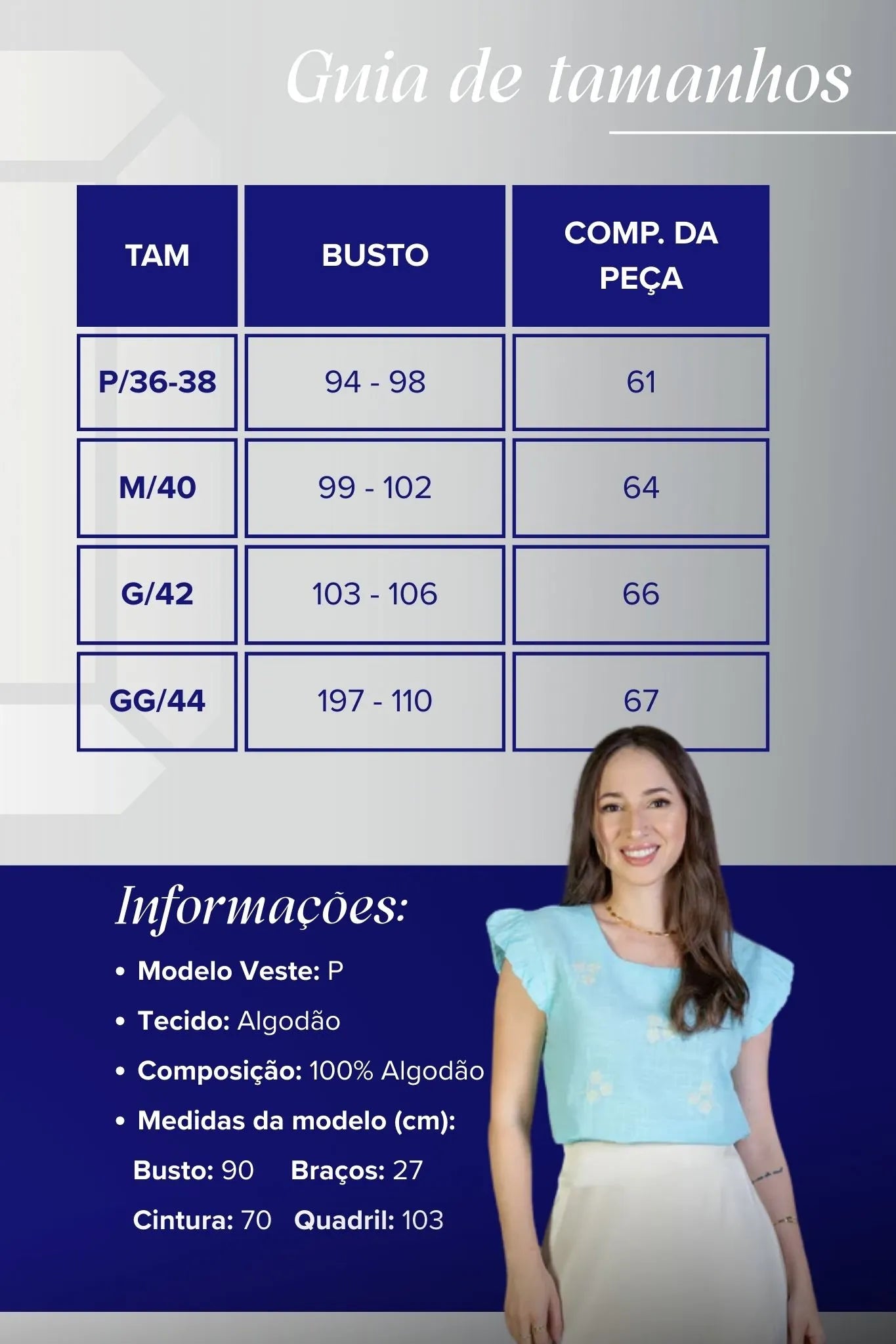 Blusa Manga Curta Em Algodão Textura Laise Michelle Azul Claro