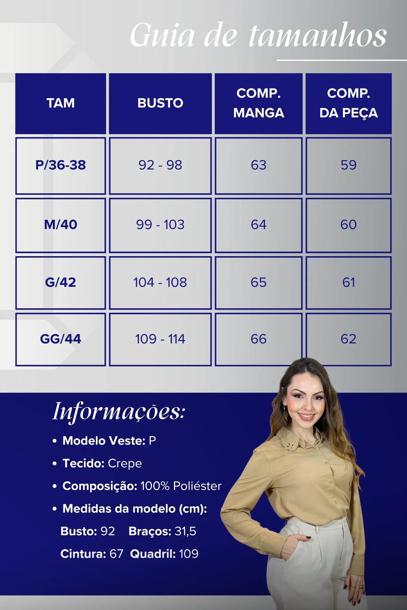Camisa Manga Longa Detalhe Bordado Gola Clara Bege