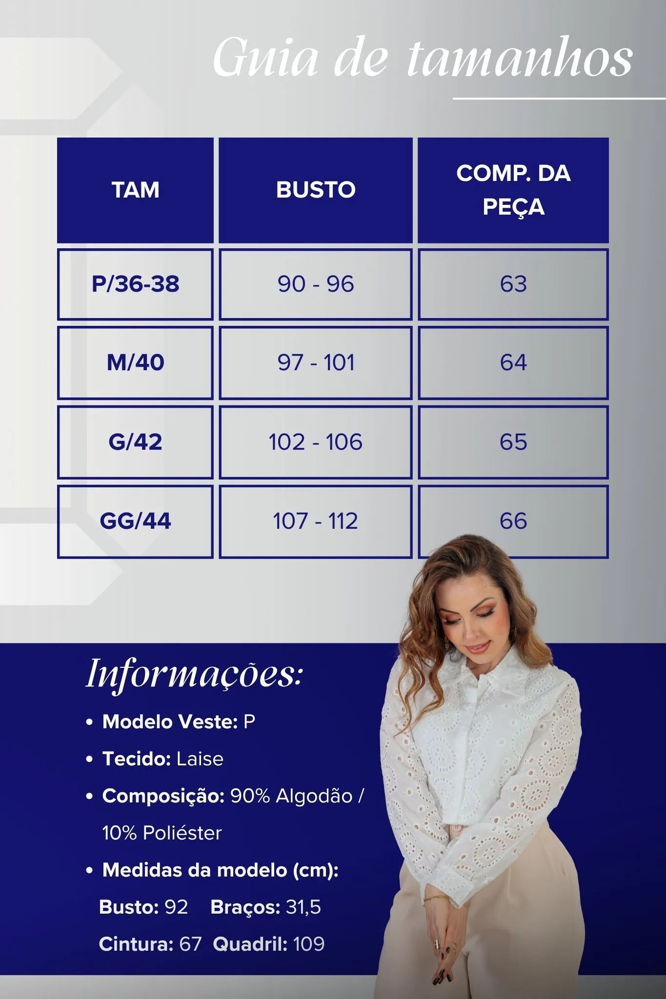 Camisa Manga Longa Em Laise Maia Branca