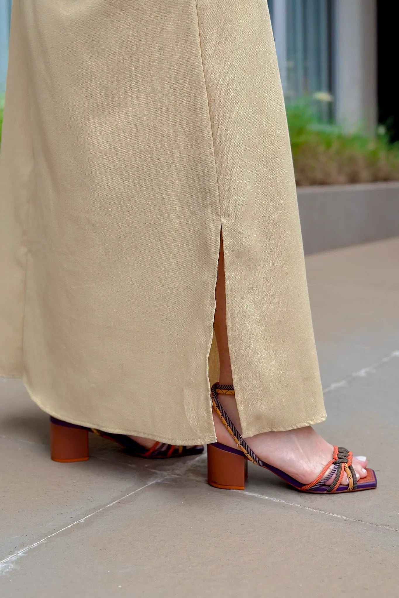Vestido Midi Detalhe Bolso Elisa Amarelo