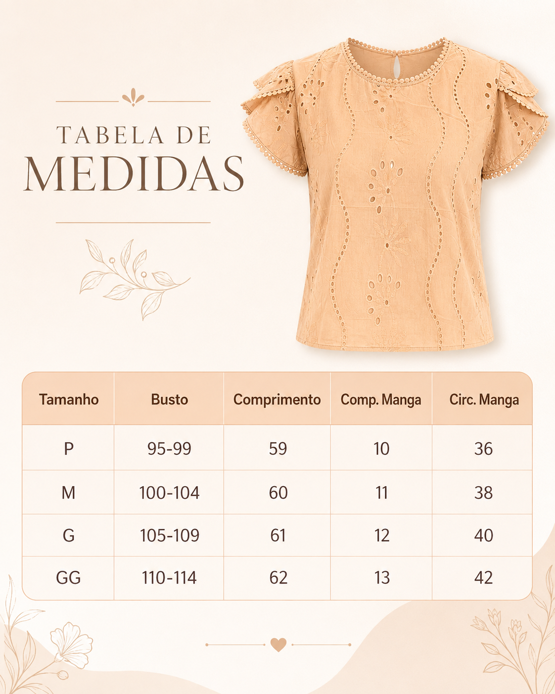 Blusa Laise com Manga Transpassada Valesca Bege