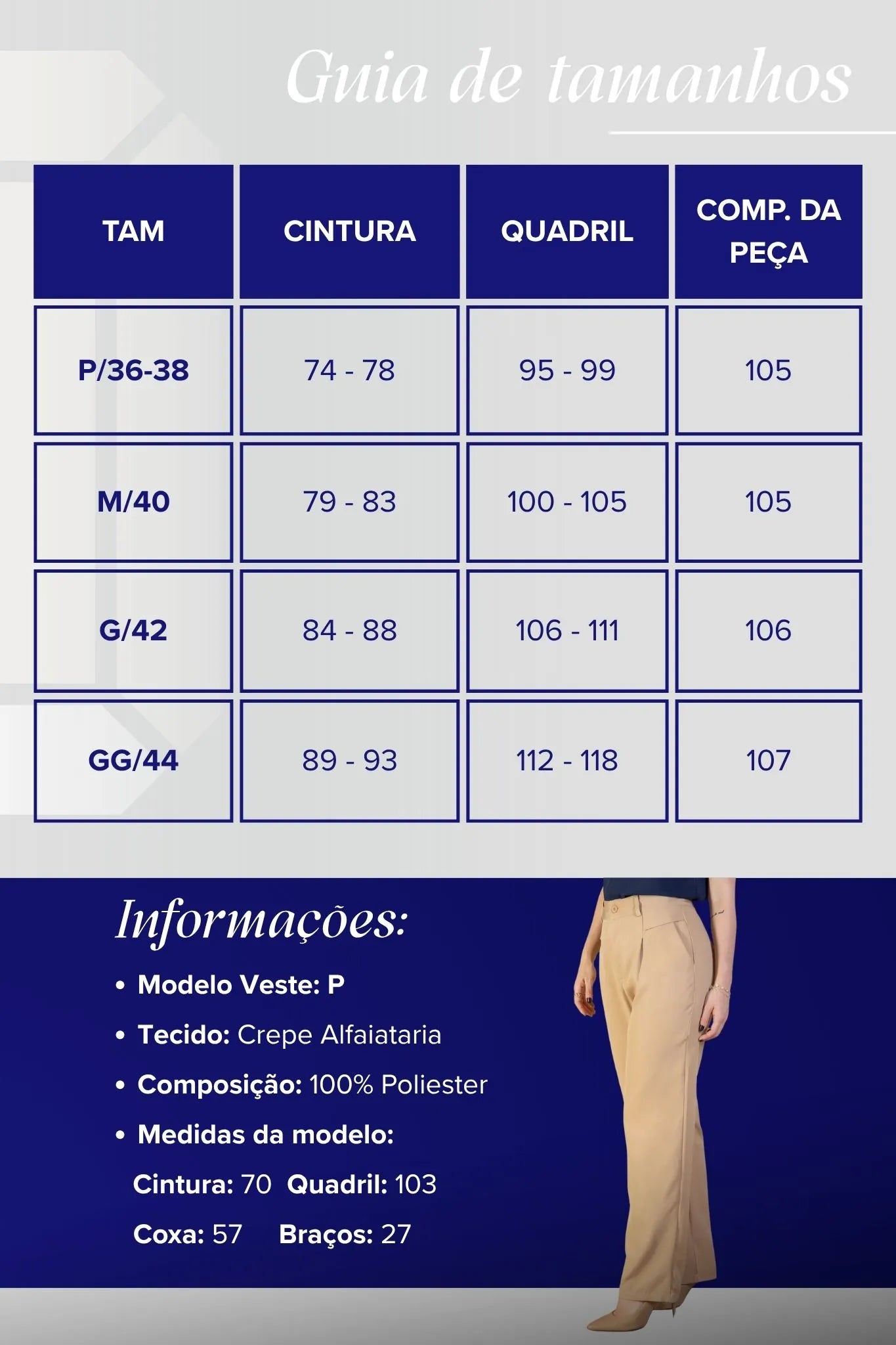 Calça Corte Reto Alfaiataria Detalhe Bolso Adriana Esteves Bege