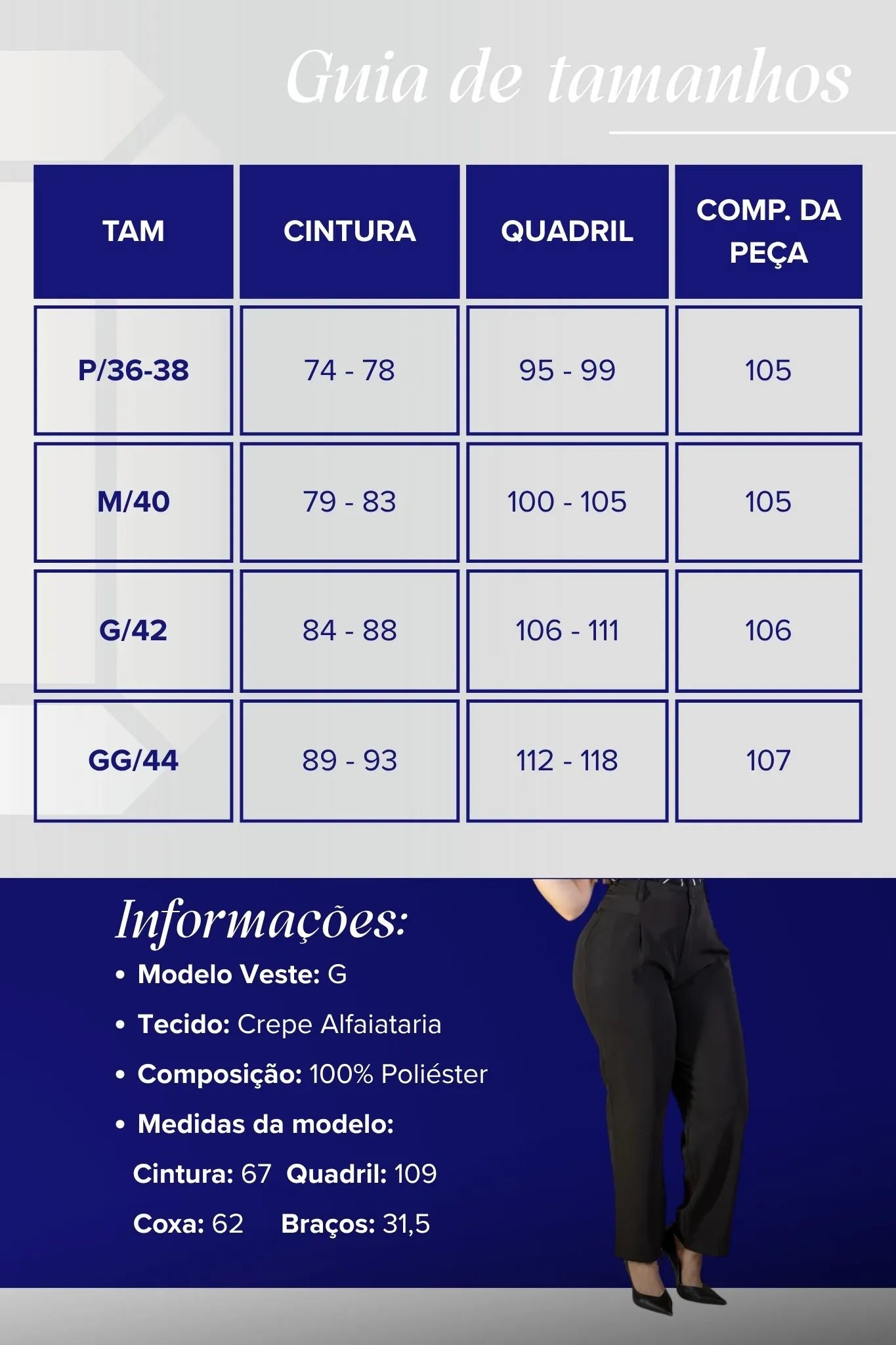 Calça Corte Reto Alfaiataria Detalhe Bolso Adriana Esteves Preta