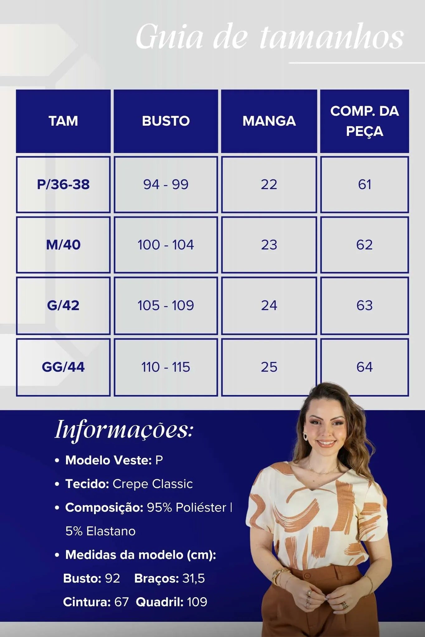 Blusa Manga Curta Crepe Classic Alessandra Estampada Creme