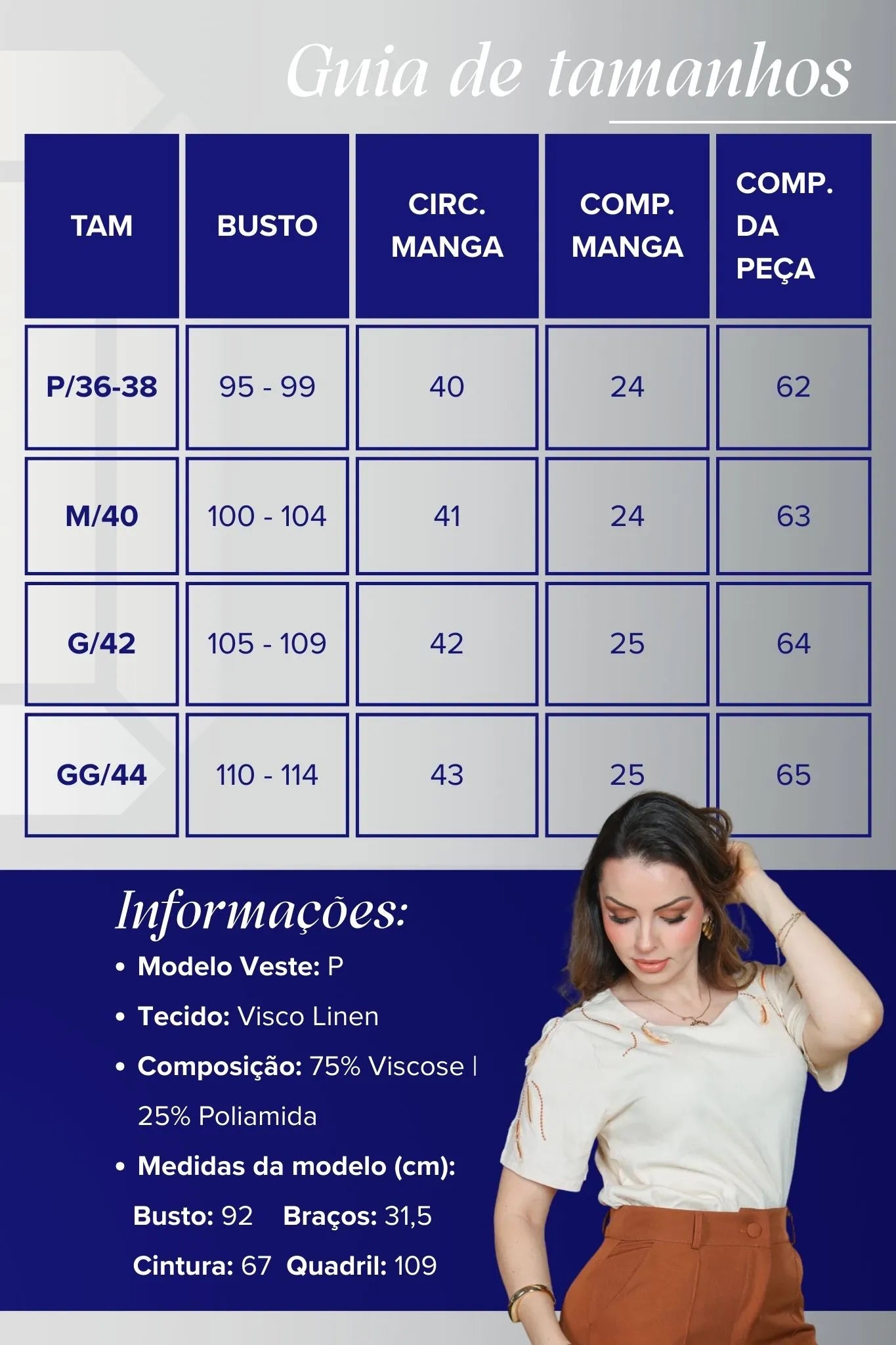 Blusa Manga Curta Visco Linen Detalhes em Bordado Amélia Creme