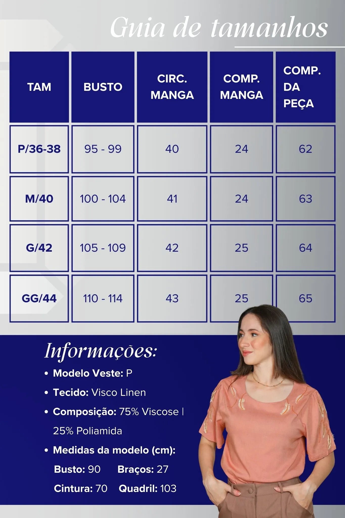 Blusa Manga Curta Visco Linen Detalhes em Bordado Amélia Rosê