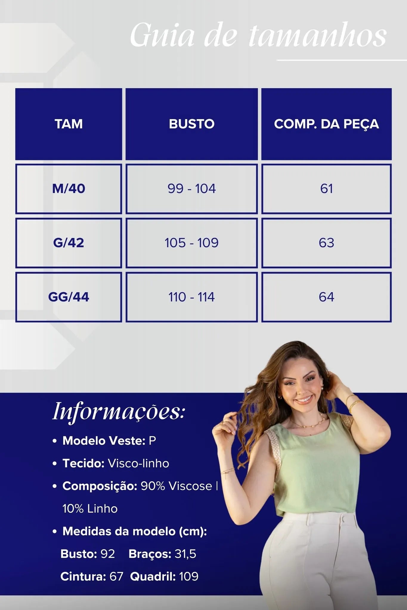 Blusa Regata Detalhe Bordado Visco-linho Ana Maria Braga Verde