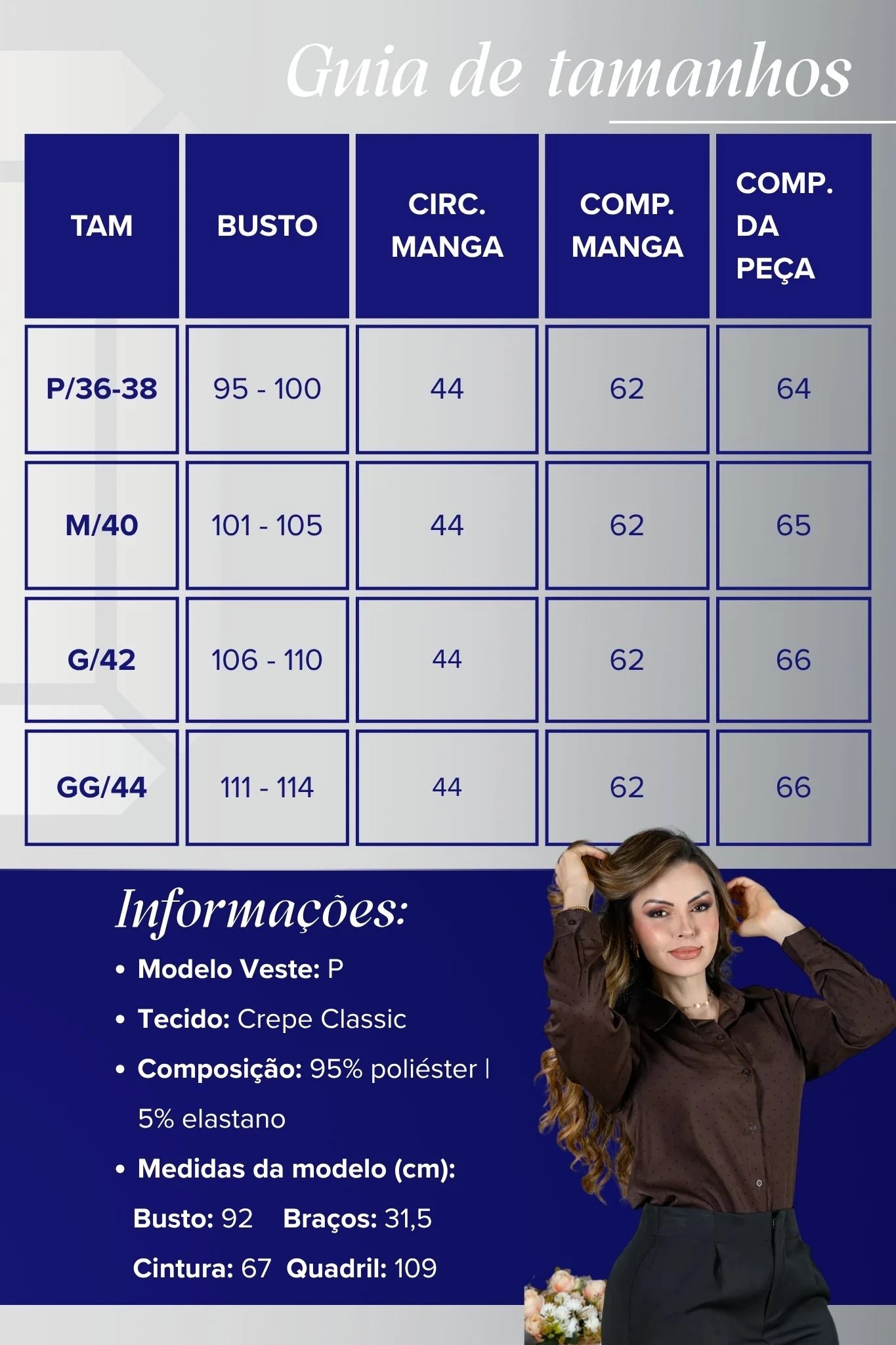 Camisa Manga Longa Crepe Classic Fecho em Botões com Padrão em Poá Annabel Marrom Café