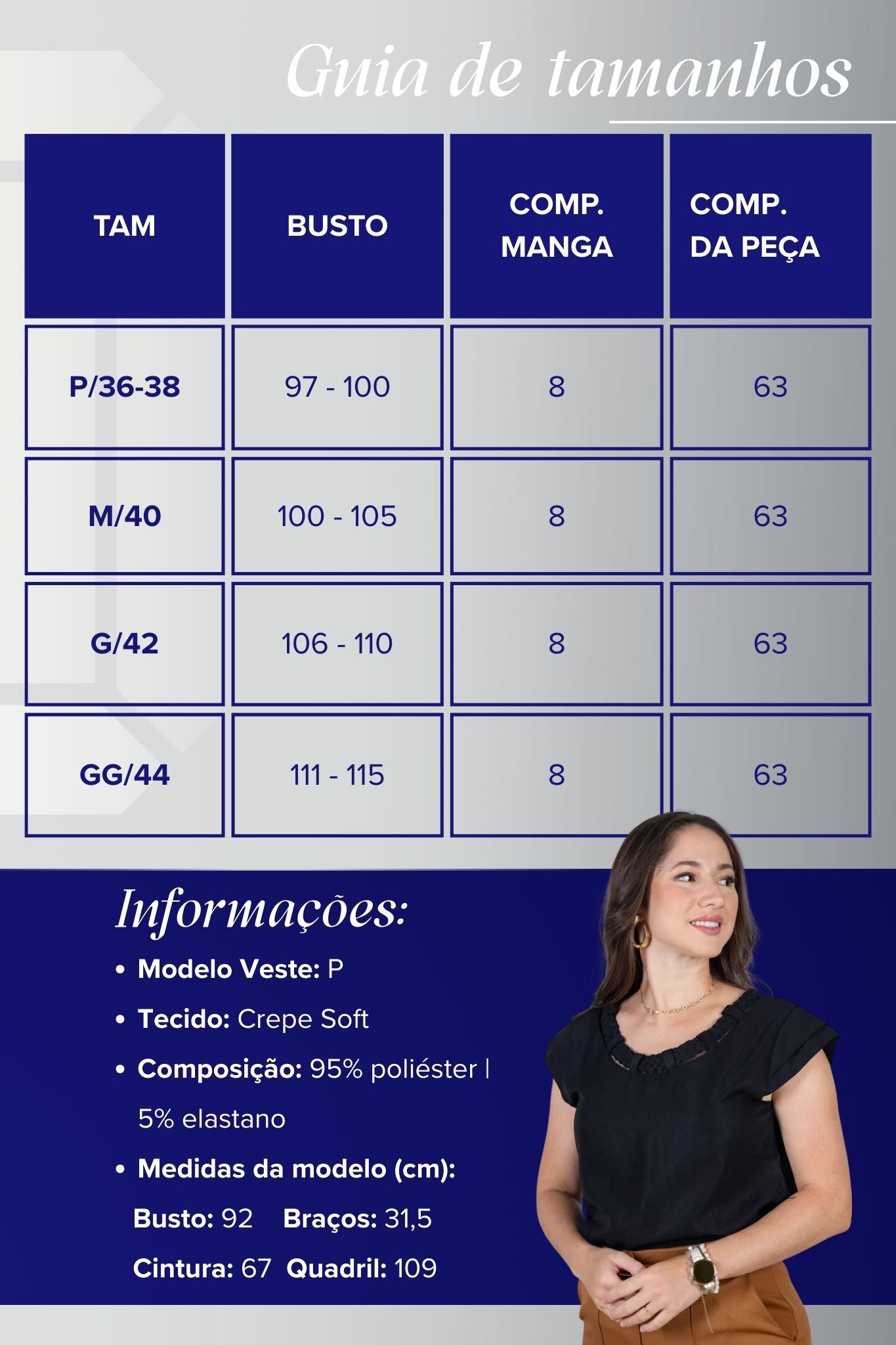 Blusa Manga Curta em Crepe Soft Touch Detalhe Trançado no Colo Aurora Preta