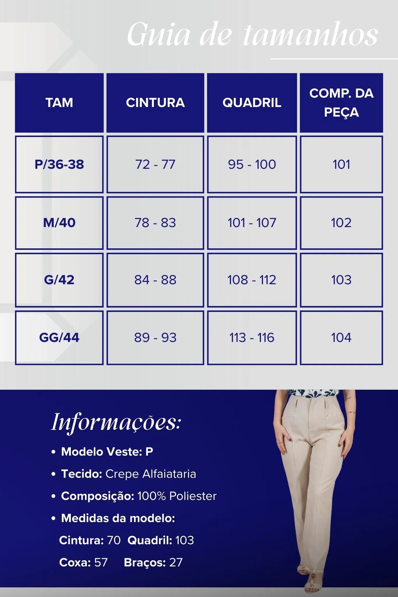 Calça Alfaiataria Corte Reto Friso e Cós Infinito Bianca Creme