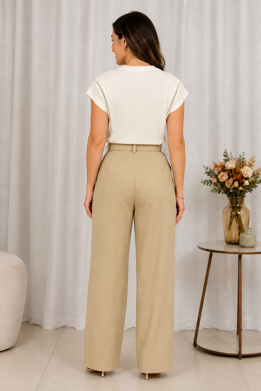 Blusa Cotton Lycra Muscle com Detalhe em Entremeio Betina Branca