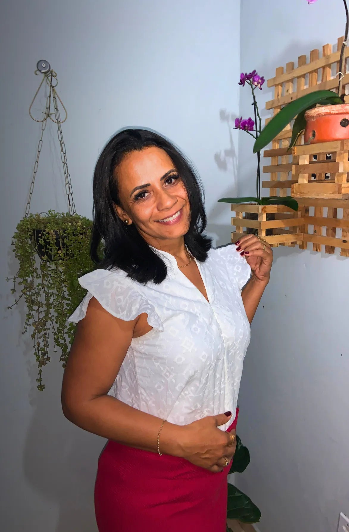 Blusa Decote "V" Babados Manga Laise Giovana Branca - imporium