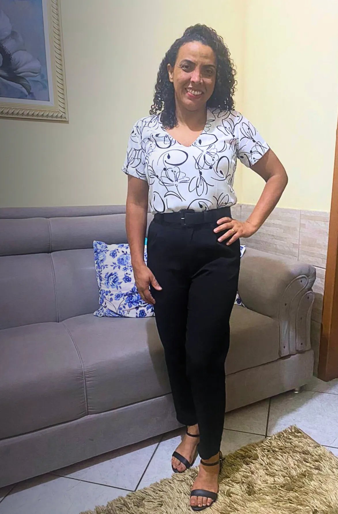 Calça Cinto Encapado Cenoura Preta - imporium
