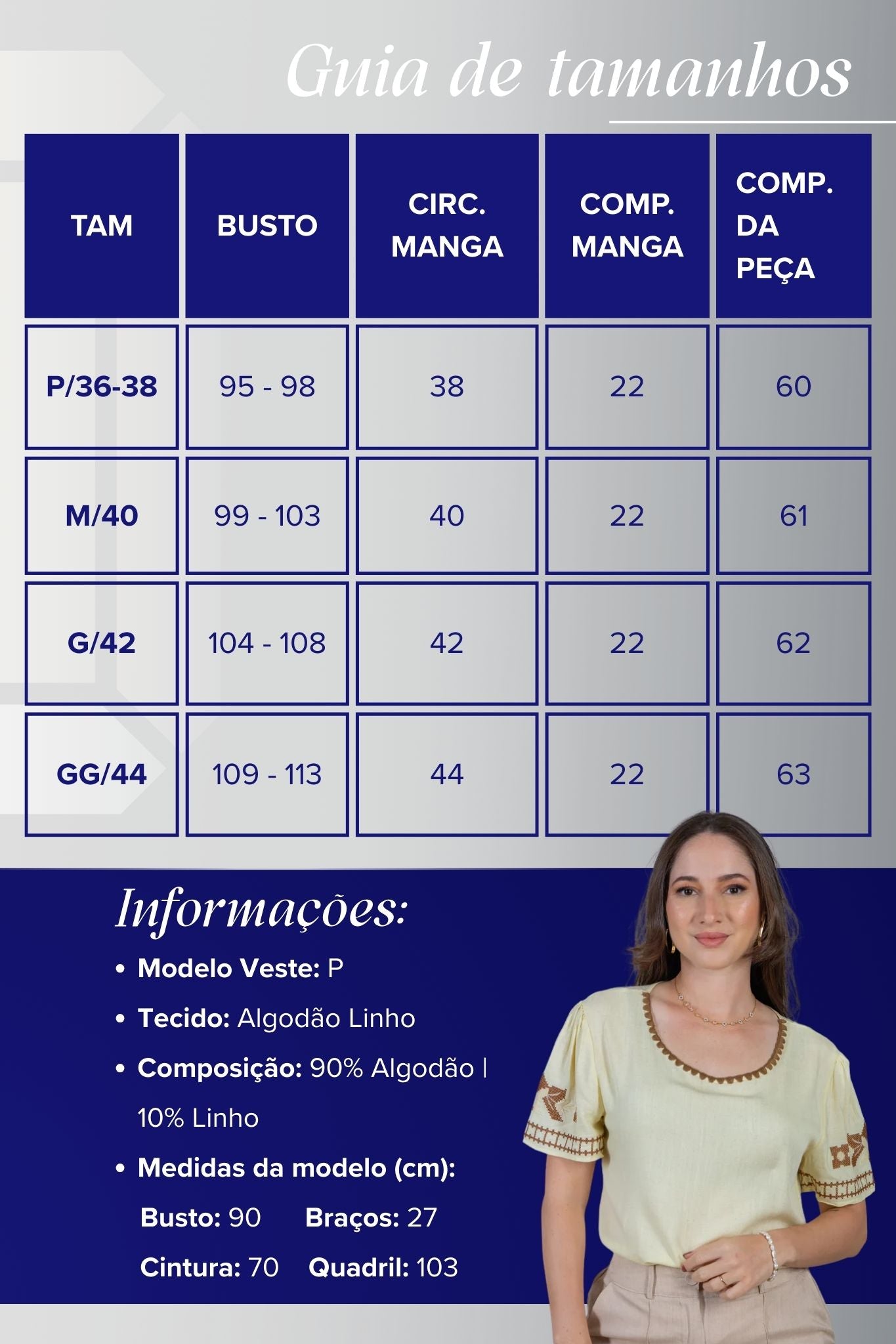 Blusa Manga Curta Algodão Linho Detalhes Bordados Cecilia Amarelo Manteiga