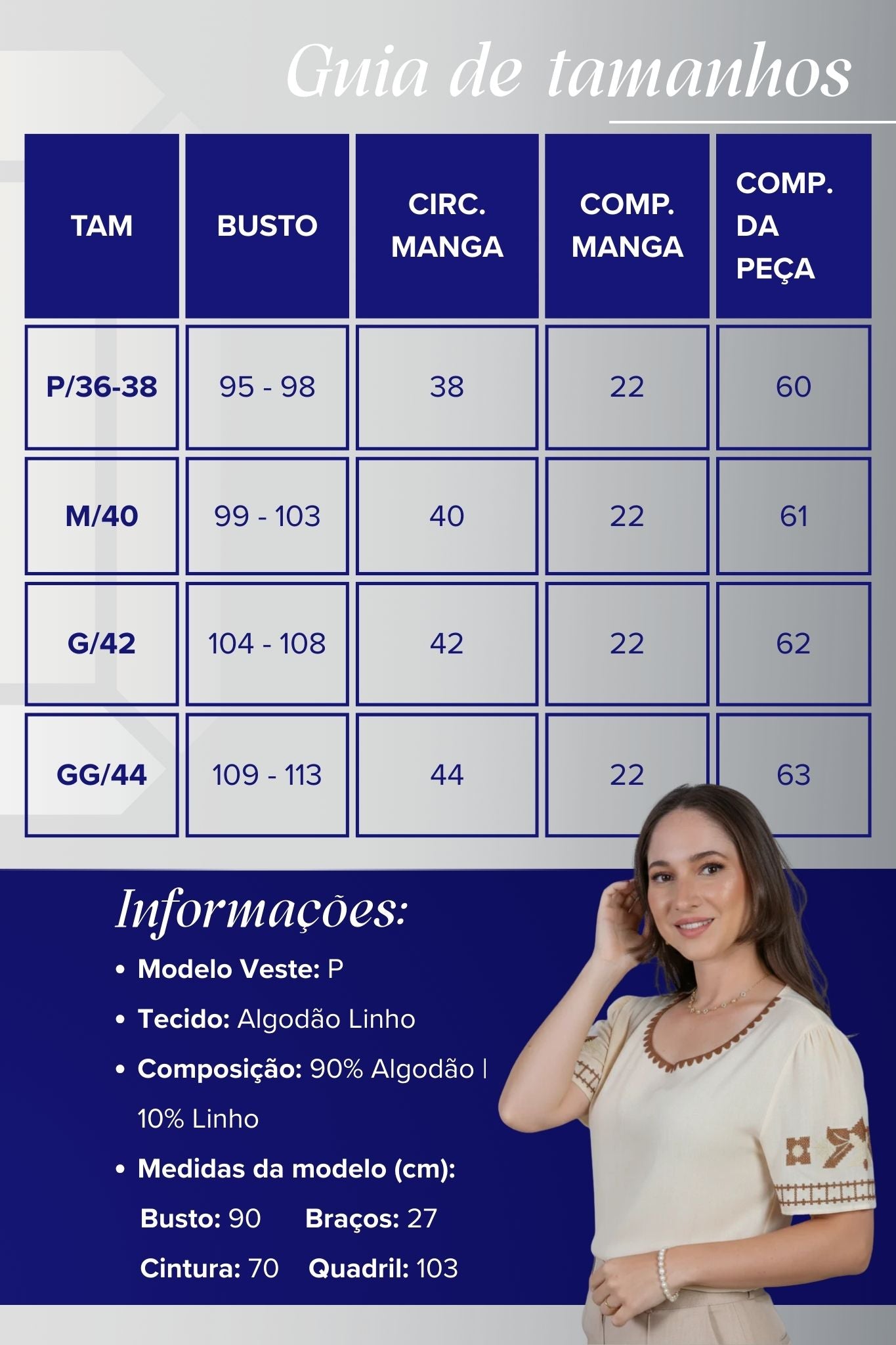 Blusa Manga Curta Algodão Linho Detalhes Bordados Cecilia Creme