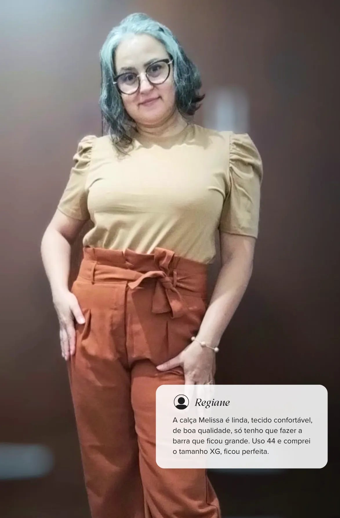 Calça Pantalona Clochard Em Linho Detalhe Cós Melissa Marrom