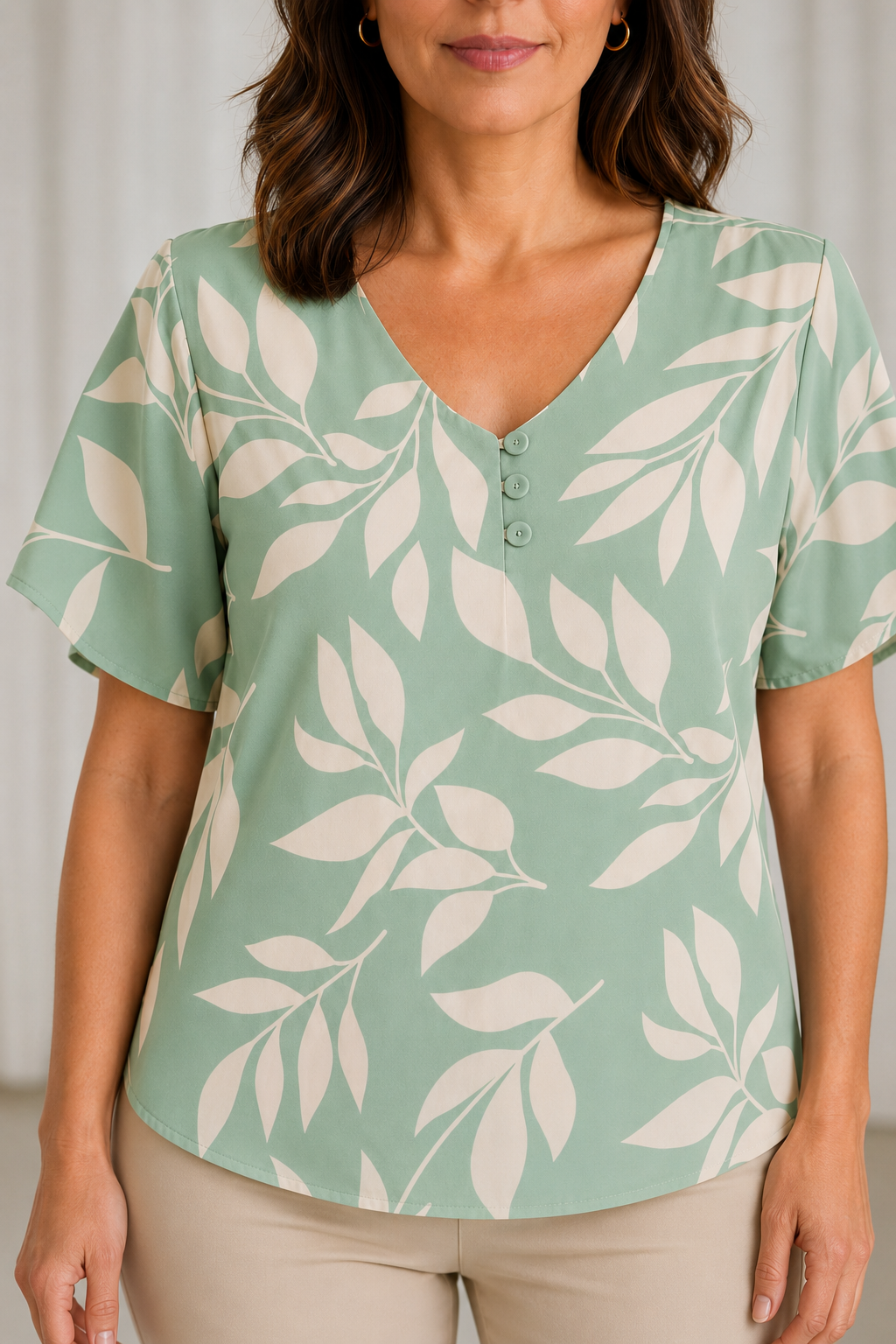 Blusa Crepe Classic que Não Amassa Olga Verde