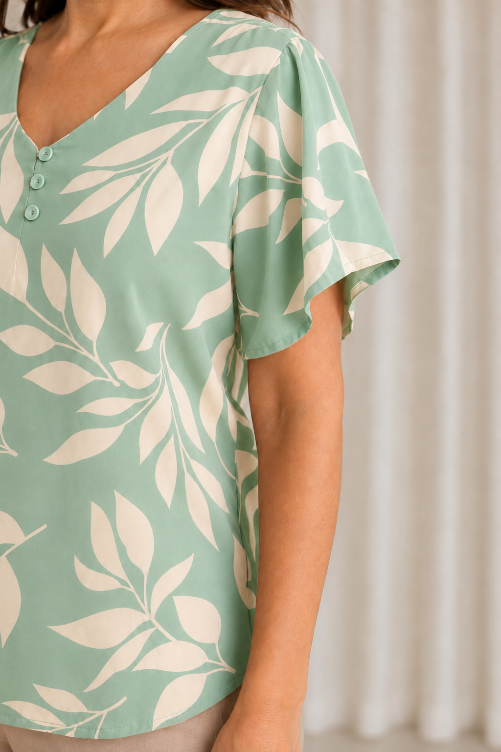 Blusa Crepe Classic que Não Amassa Olga Verde