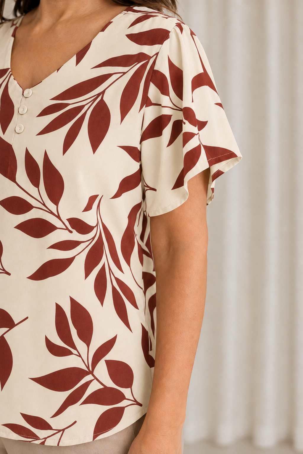 Blusa Crepe Classic que Não Amassa Olga Terracota
