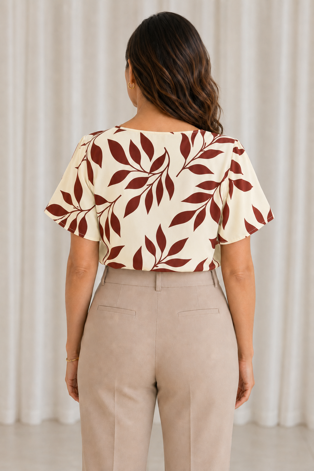 Blusa Crepe Classic que Não Amassa Olga Terracota