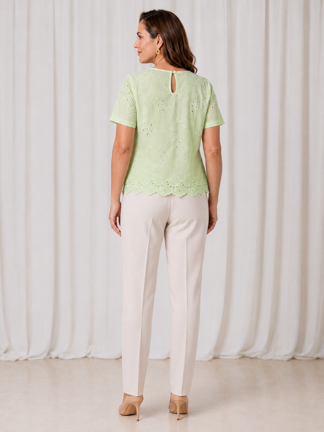 Blusa em Laise Fresca e Delicada Celine Verde