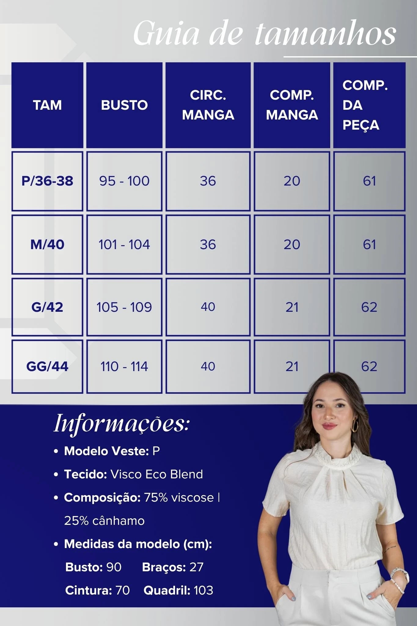 Blusa Manga Curta Visco Eco Blend com Gola Bordada Dandara Bege